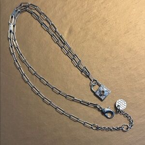 Delicate Silver Lock Pendant Necklace